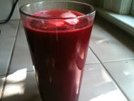 Beet, carrot, and mango juice