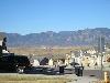 Fountain, Colorado, suburban street with view of Rocky Mountains